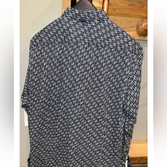 WRK The Reworked Shirt RARE Blue Gray Black Crosses Lightweight Cotton Men’s XL - Picture 7 of 13